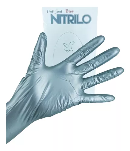 GUANTE UNISEAL NITRILO GRIS XCH METALICO