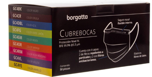 CUBREBOCAS 4 CAPAS NIVEL IV ROSA MEX C/50