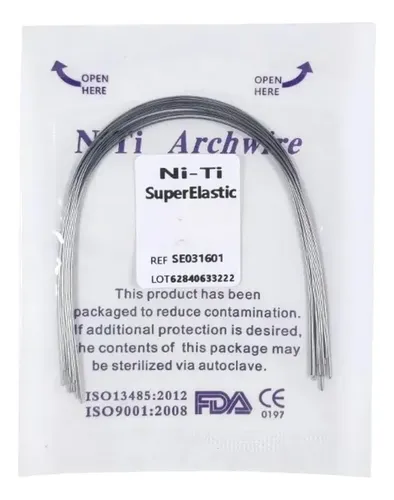 ARCO NITI SUPER ELASTIC INF 16X16 C/10 BLU